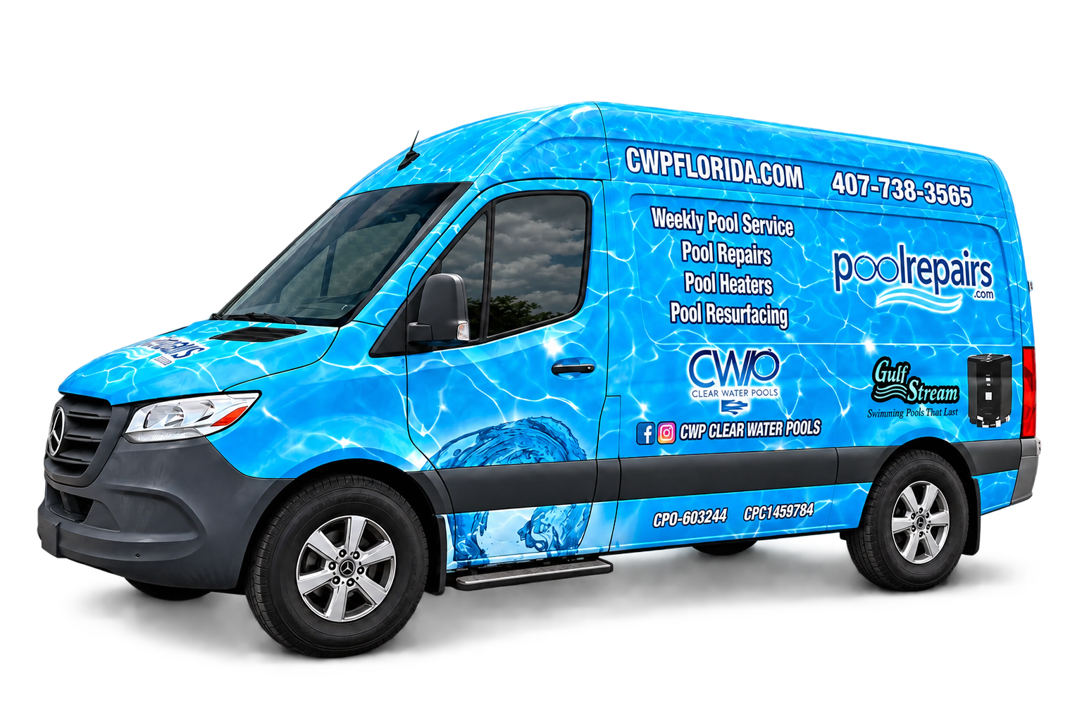 Clear Water Pools branded service van